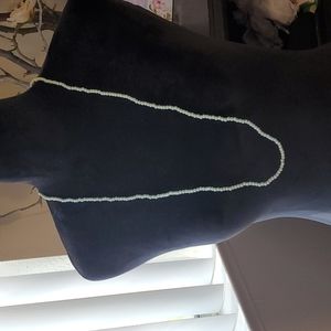 Pale Turquoise Plastic Beaded Infinity Necklace